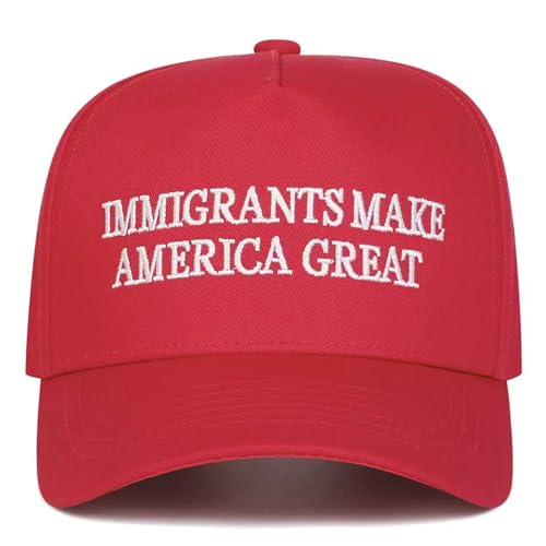 SPKTCHEN Immigrants Make America Great Embroidered Baseball Cap Adjustable Classic Mens Trucker Hat Black