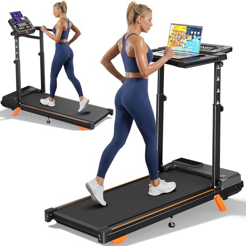 Walking Pad Treadmill with Desk Workstation 12% Incline Treadmills for Home Office 350lbs Capacity 3.5HP (Black XL)