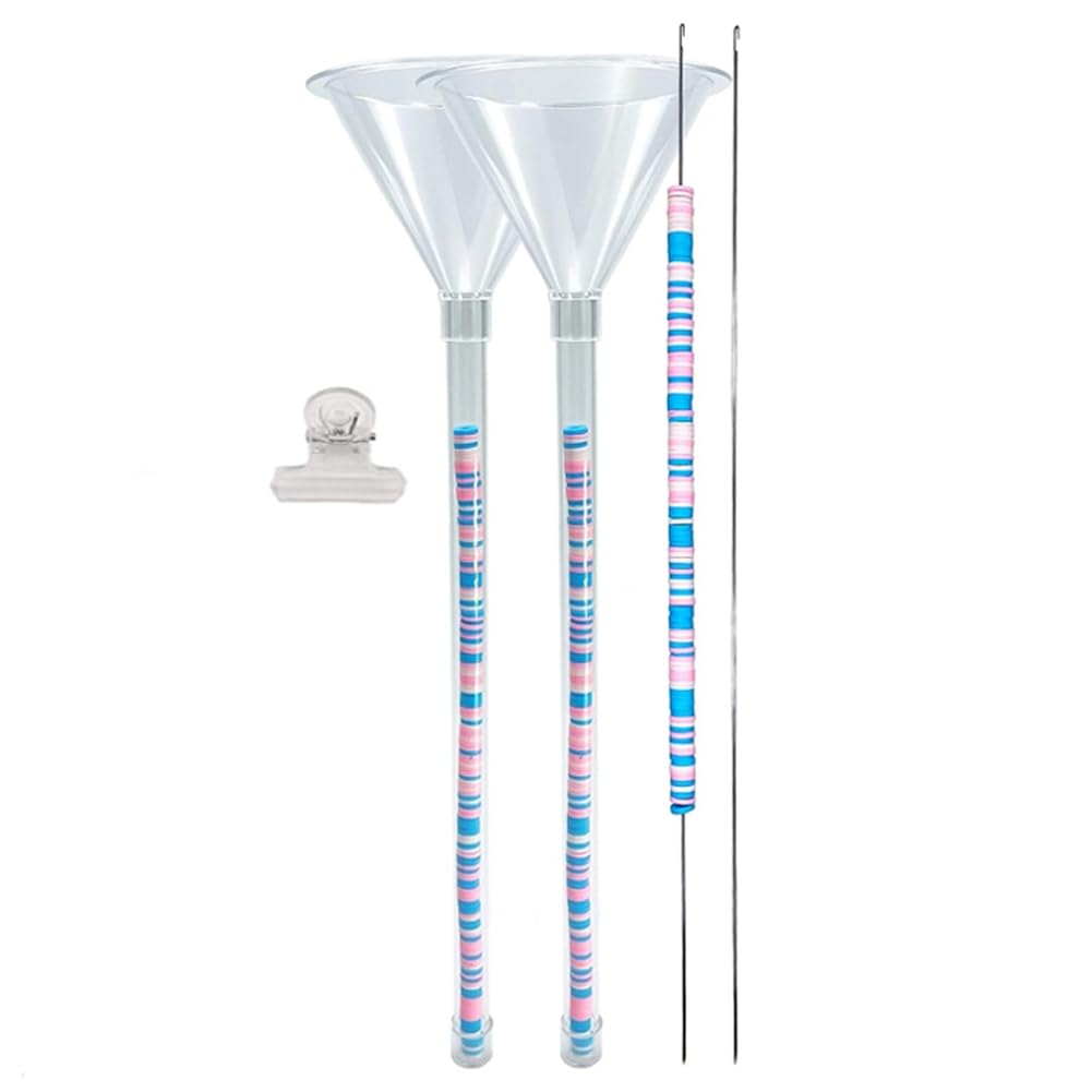 Vjsujehgy Beading Funnel-Beading Tools Kit for Clay Bead,Beading Tools for Jewelry Making with Beading Needles,Necklaces Making