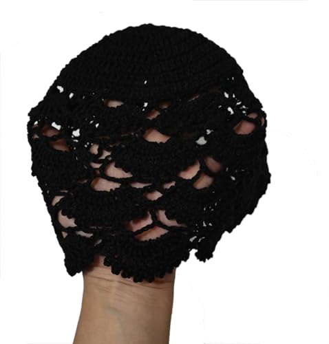 Gorro artesanal calado con diseño floral para mujer miniatura 7
