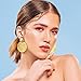 12 Pairs Gold Silver Geometric Earrings Exaggerated Statement Earrings Punk Stylish Sectored Twisted Earring Jewelry for Women(Gold)