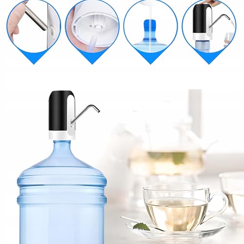 Retoo Wasserflaschen Pumpe Flaschen-Wasserspender Elektrische USB-Ladegerät Wasserspenderpumpe Trinkwasserschalter Wasserpumpe für Camping Küche Büro Barbecue 5W