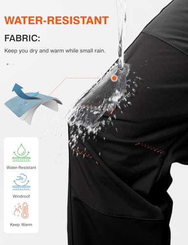 TBMPOY Men's Snow Ski Hiking Pants Waterproof Winter Fleece Lined Pants Camping Skiing Ice Fishing Pants with Belt4