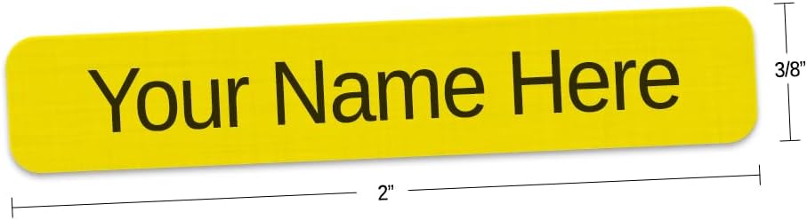 145 pc Yellow Iron On Name Tags for Clothing Personalized with Your Name Washable and Dryer Safe PreDieCut 2" x 3/8" Iron On Clothing Labels for Summer Camp Nursing Homes Day Care School