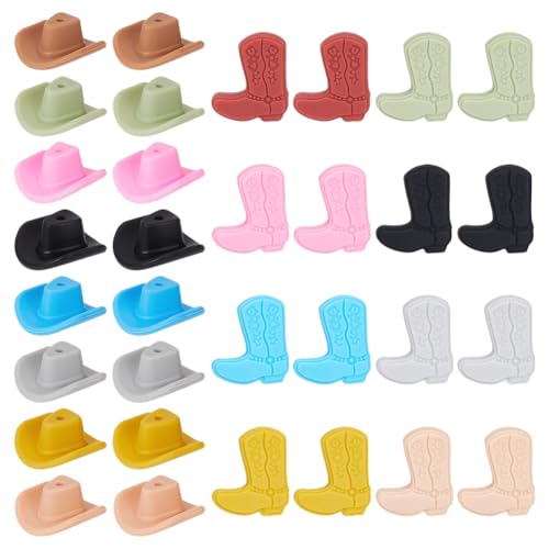 Best Color for Cowboy Boots: A Complete Guide 15 PH PandaHall 8 Colors Silicone Western Cowboy Beads 32pcs Cowboy Boot Hat Beads 3D Cowboys Hat Focal Bead Colorful Rubber Boot Bead for Jewelry Making Bracelet Necklace Earring Keychain Party Decor