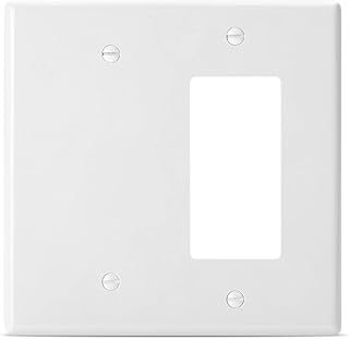 Bates- Combination Wall Plate, Decorator/Blank, 2 Gang Wall Plate, Wall Switch Plate Cover, 2 Gang Switch Plate, Double Gang Wall Plate, 2 Gang Wall Plate White, Wall Plate Combination