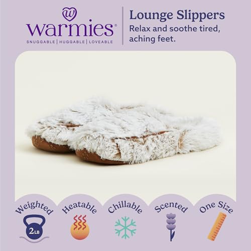 warmies Microwaveable House Slippers for Women - Plush, Soft & Fuzzy Indoor Slippers with Backs & Non-Slip Memory Foam Soles - Cozy Warm Ladies Slipper2