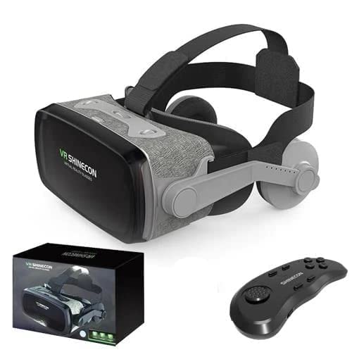 HD Virtual Reality Headset w/Controller/Gamepad,VR Headsets for iPhone/Android,3D VR Glasses for TV, Movies & Video Games-VR Goggles Compatible with iOS, Android Phones (B76)