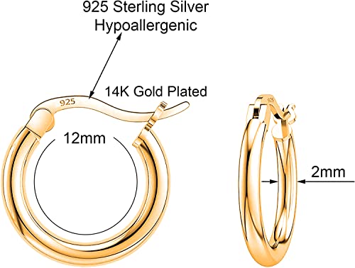 Savlano 925 Sterling Silver Round Hoop Earrings – 18K Gold Plated Hoop Earrings for Women & Men Comes in 10MM-25MM with a Gift Box3