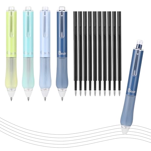 Temiary 4 Pcs Bolígrafos Retráctiles de Gel Borrables 0.5 mm