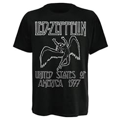 T-Shirt Led Zeppelin Noir USA 77 S (T-Shirt taille Small) - Les Beatles, Paul McCartney, John Lennon, RIngo Starr, George Harrison