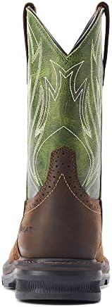 Ariat Mens Sierra Shock Shield Steel Toe Work Boot Dark Brown/Grass Green 10 Wide | Image 4