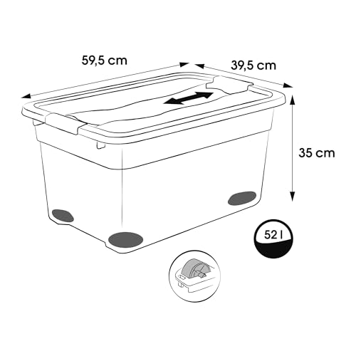 keeeper Set 2X Konrad avec roulettes 52L pour optimiser votre rangement