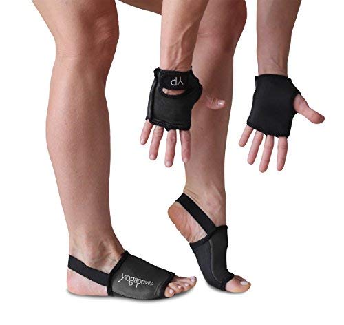 YogaPaws SkinThin Yoga Gloves and Yoga Socks, Classic Black, Size 2