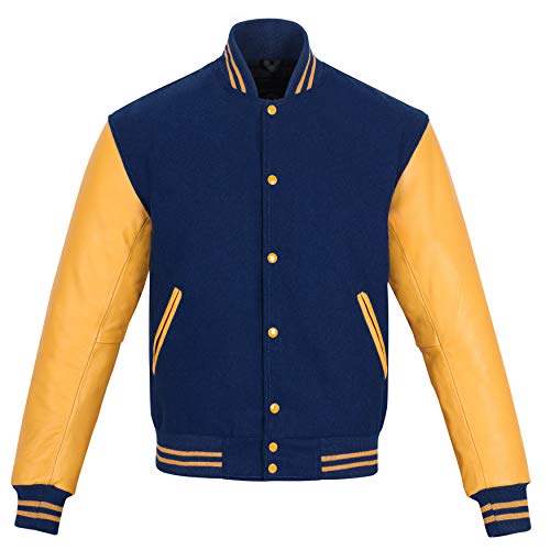 Image of Varsity Jacket Baseball Letterman Jacket- Wool and Leather Premium Quality Unisex Basketball Jacket