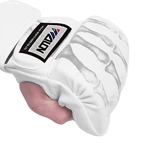 Boxing Gloves, Half Finger Kickboxing Training Gloves,Grappling Gloves,Punching Bag Mitts, Fight Gloves For Men&Women（White） #TOP3