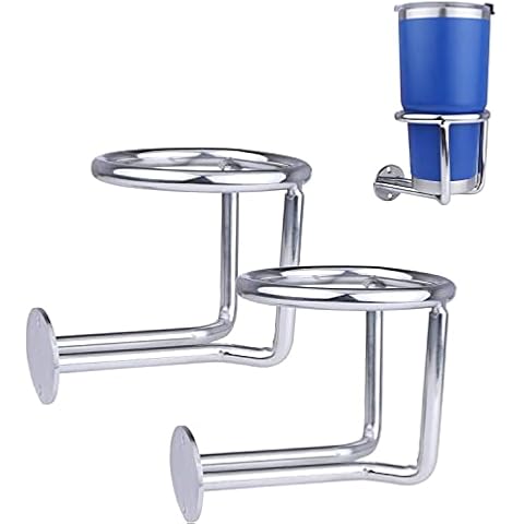 2 Pack Stainless Steel Ring Cup Drink Holder Marine Boat Ringlike Cup Holder for Marine Boat Yacht Cover
