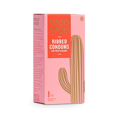 WooWoo Protect It! Natural Rubber Latex Ribbed Condoms - 12 Pack
