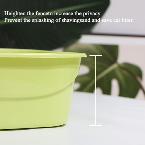 Arenero para gato portátil con diseño semiabierto verde miniatura 6