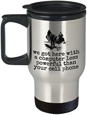 Astronomy Gift idea - Aerospace Engineer Gift - Astronomer Travel Mug - Moon Landing - Less Powerful Than Your Cell Phone image 3