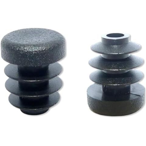 OGC (100 Pack) - 1/2 Inch OD Round Black for Plastic Plugs by Cap Cover Tube Durable Chair Glide Insert Finishing Plug Cover