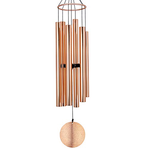 Premium 36-Inch Deep Tone Wind Chimes with 6 Metal Tubes - Elegant Memorial Chime for Mom, for Housewarming and Christmas Rose Gold 36"RG