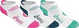 ASICS Women's Intensity Single Tab Socks (3-Pack), Medium, Pink Glow/Mosaic Blue