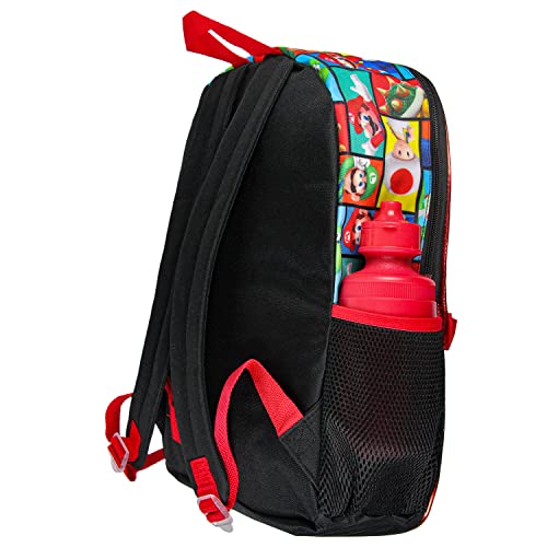 Super Mario Backpack With Detachable Mushroom Lunch Tote 16 Inch 5 Piece Set #TOP3