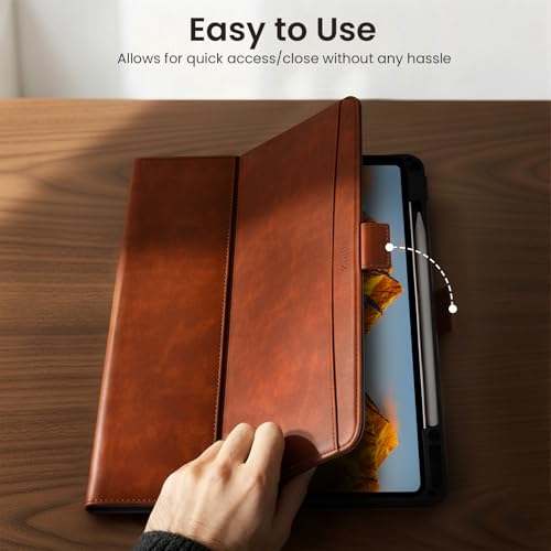 Coque iPad Pro 13 M5 M4 Protection Intégrale Marron Clair Porte-Stylet - 3