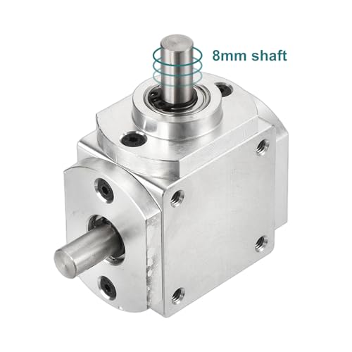 Image of uxcell Gear Box 90 Degree Right Angle Bevel Gearbox 1:1 Right Single Output Shaft 1 Module 20 Teeth Bevel Gear Aluminum Frame Simple Mechanical DIY Module 8mm Shaft,65x66x30mm(LxWxH)