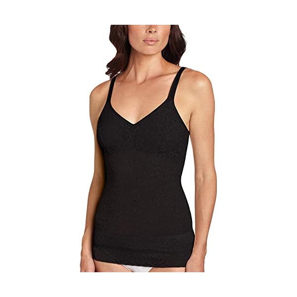 Bali womens Lace 'N Smooth Fajas Cami Df8l12 shapewear tops, Black, Large US
