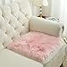 Softlife Pink Faux Fur Sheepskin Chair Cover Seat Cushion Pad Super Soft Area Rugs for Living Bedroom Sofa Dorm (1.6ft x 1.6ft)