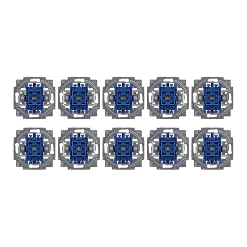 10 Stück Busch-Jaeger 2000/6 USGL Wippschalter-Einsatz Aus- und Wechselschaltung mit Glimmlampe