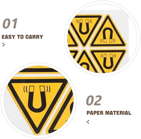 NUOBESTY 10 adet su geçirmez uyarı çıkartması "magnetfeldgefahr" kendinden yapışkanlı 5 cm güvenlik etiketleri, makine ve cihaz kullanıcısı için, sanayi güvenlik işareti - Görsel 3