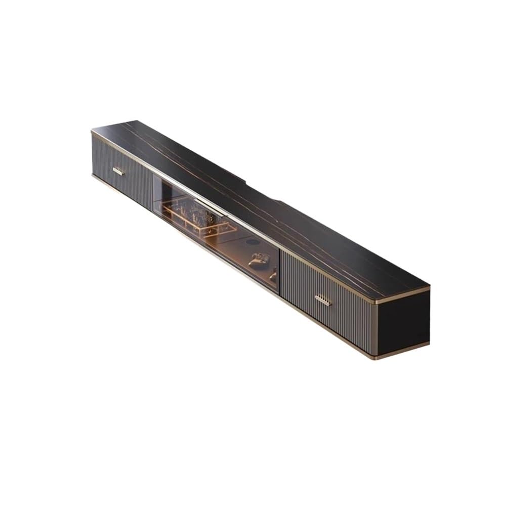 DFGHNBVC Console Floating Tv Stand Cabinet,Wall Mounted Tv Unit,Tv Cabinet With Led In Media Wall Unit Entertainment,Black