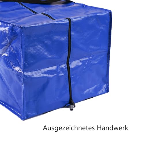 Extra große 90L Umzugstaschen mit Rucksackgurten (blau, 4-teilig)