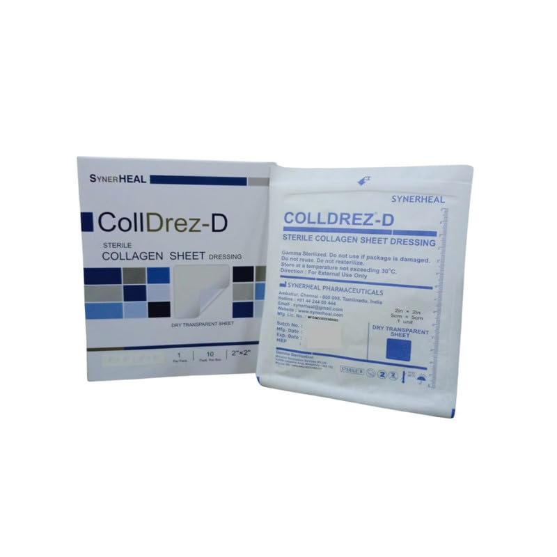 COLLDREZ D -STERILE COLLAGEN DRY SHEET DRESSING (SIZE 5 X 5 CM (2”x2”), PACK OF 10 UNITS/BOX) (B0D2X7CFQ1) Amazon Price History, Amazon Price Tracker