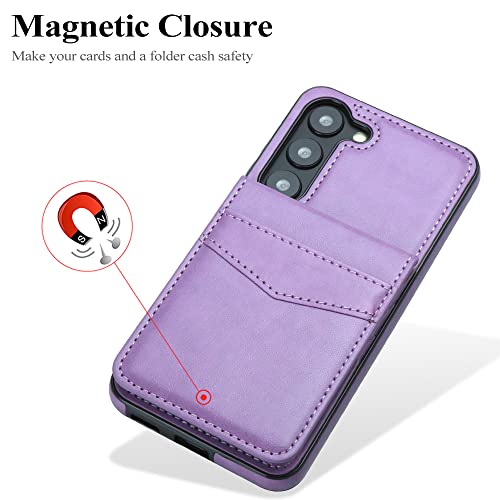 Lakibeibi Galaxy A54 5G Case, Dual Layer Lightweight Premium Leather Samsung A54 5G Case Wallet With Card Holders Magnetic Lock Flip Protective Phone Case For Samsung Galaxy A54 5G, Purple #TOP4