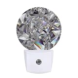 Vanphai Diamond Sparkle Night Light Plug Into Wall Auto Led Sleep Round Lamp for Living Room Hallway Stairs