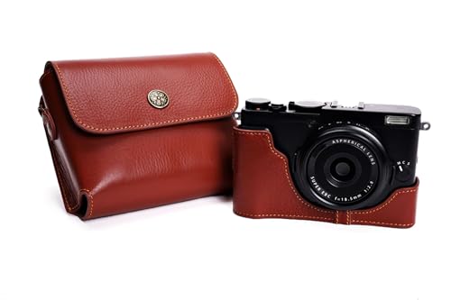 Appareil photo plein de couverture de cas sac pochette pour FUJIFILM X70 TP Main marron