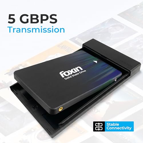 Image of Foxin S1 PRO 2.5 Inch SATA Tool-Free SSD Enclosure Case, USB 3.1 to SATA External SSD Case with Fast Transfer Speed Up to 5 Gbps & Supports UASP Max 6TB Storage Capacity Compatible with SSD