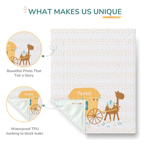 Image of Tidy Sleep Baby Changing Mat - Waterproof, Foldable, Padded Diaper Changing Sheets for Newborns & Infants - Little Finder (65 cm x 45 cm)