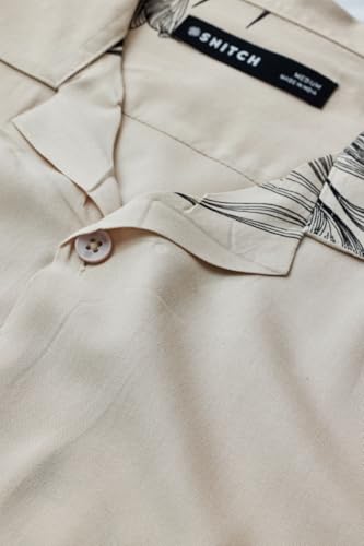Image of SNITCH Men Casual Shirt | Box Fit Short Sleeve Cuban Collar Floral All-Over Print Design | Premium 100% Viscose & Lightweight Fabric for Summer, Vacation & Beach Wear
