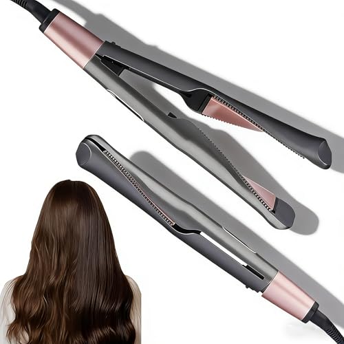 Wavy Chic 2 in 1 Hair Straightener and Curler Fast Heating Curling Iron Home & Travel Hair Straightener & Curler Anti-Scald Design Hair Styling Appliances for Straighten Curl & Wave Hair