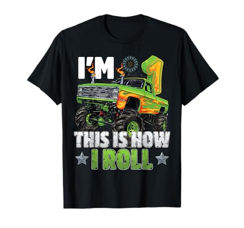This is How I Roll 1st Birthday Boy Monster Truck 1 Year Old T-Shirt