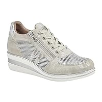 Cipriata JONE Ladies Lace/Zip Trainers Silver Metallic UK 6