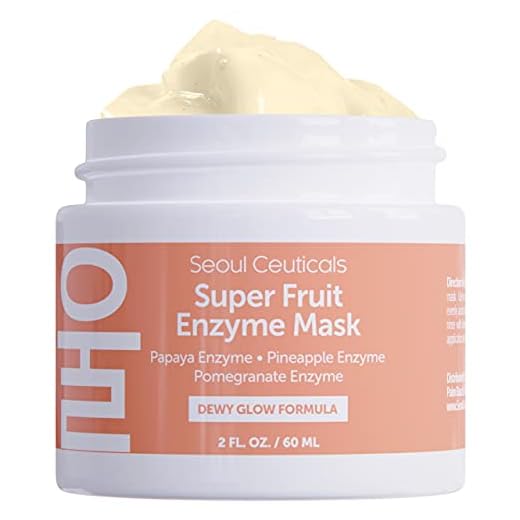 Korean Skin Care Fruit Enzyme Mask – Korean Face Mask K Beauty Face Masks Skincare Contains Skin Brightening Papaya + Pineapple + Pomegranate Extremely Effective Natural Korean Beauty Face Mask 2oz