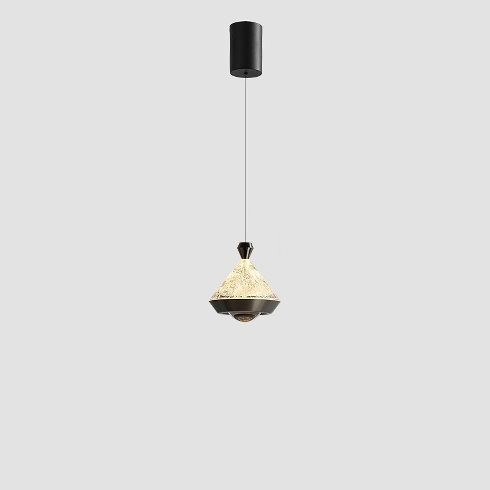 Lámpara colgante de aluminio ajustable con candelabro triangular decorativo LED