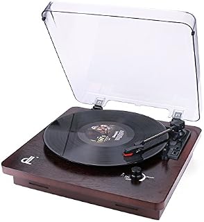 Vinyl Record Player, Vintage Phonograph Turntable with Built-in Stereo Speakers Support PC Recording,RCA