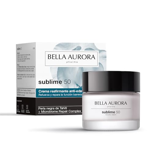 BELLA AURORA - Sublime 50 50 ml, Crema Facial de Noche Anti-Edad Regeneradora, Piel Sensible, Anti-Arrugas con Efecto Lifting, Pieles a Partir de 50 Años, Cuida y Mejora el Microbioma de la Piel